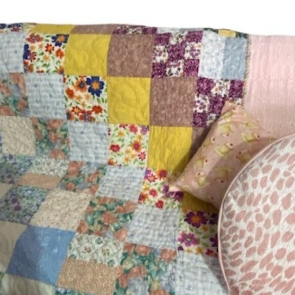 AMAZING Handmade Quilt New Mexico Quilters Association Pastel Floral Flower VTG - Picture 8 of 8